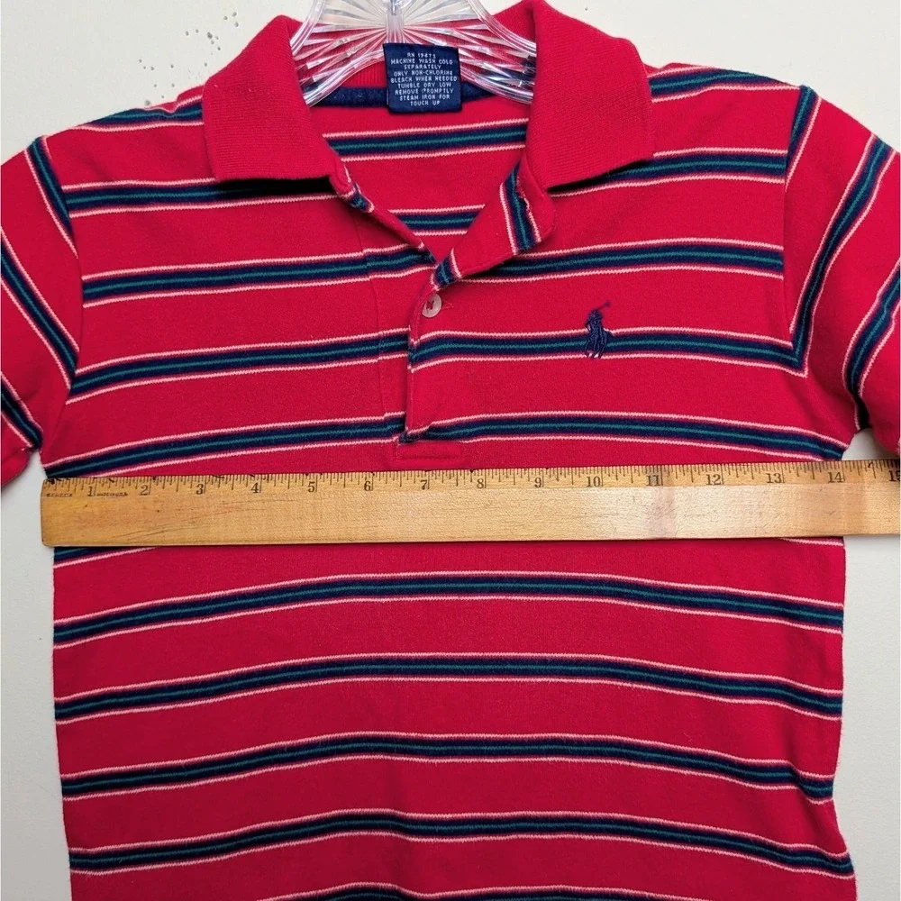 VTG Polo Ralph Lauren 80s USA Striped Cotton Polo Shirt Boys Size 5